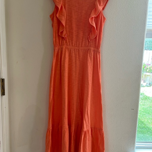 Loft | Flutter Sleeve Ruffle Hem Midi Dress - Picture 6 of 12